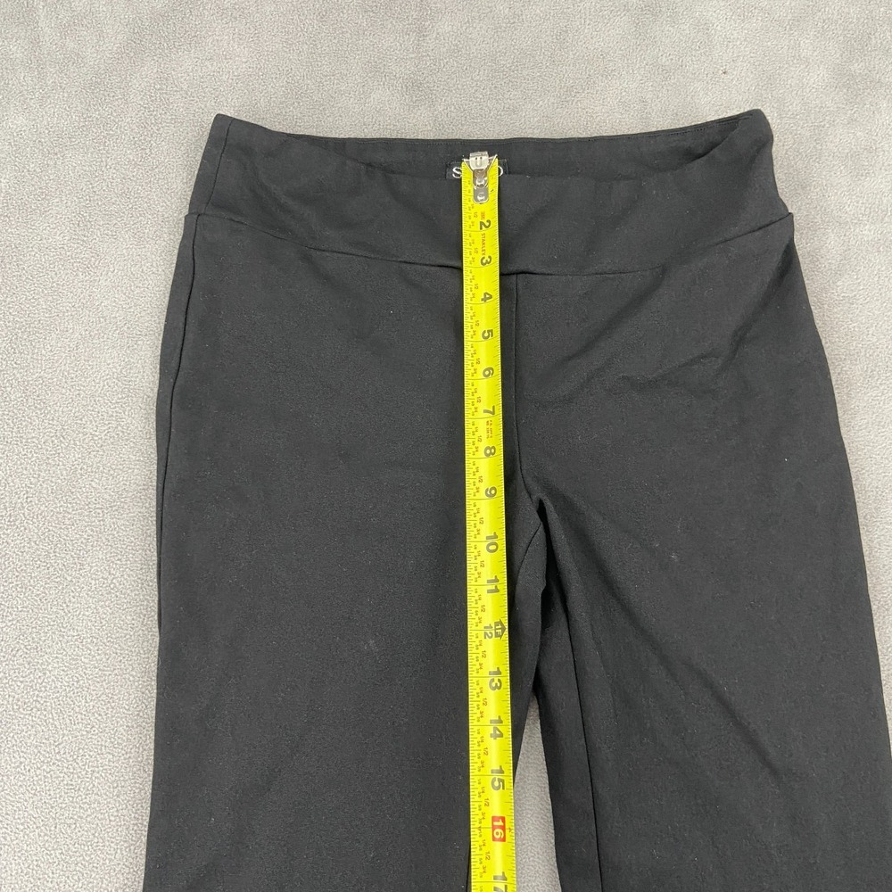 Soho Flare Pants Womens Medium Black Stretch Minimalist High Waisted Pull On - Picture 3 of 9
